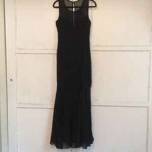 Oleg Cassini 100% Silk BlackTie Neiman Marcus Formal Beaded Gown